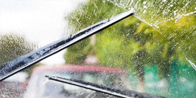 sand on windshield